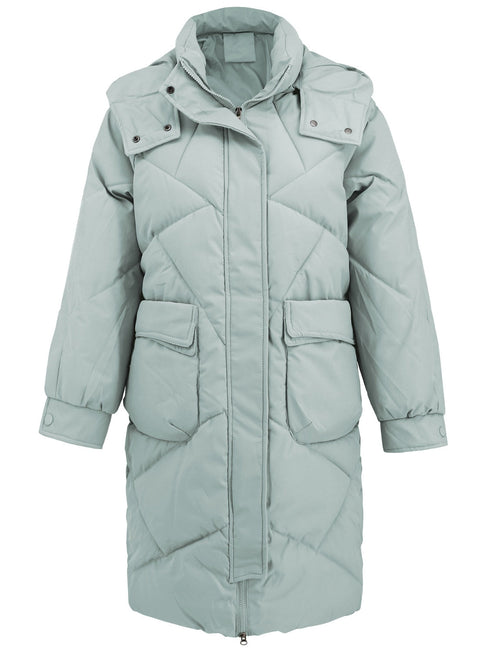 'Brynn' Hooded Long Sleeve Winter Coat - Celes Fashion